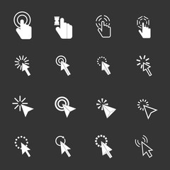 Poster - Mouse pointer icons set grey vector