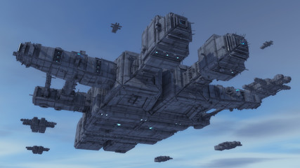 3d render. alien spaceship ufo concept