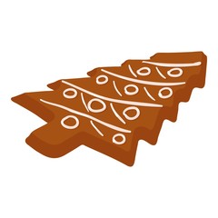Wall Mural - Gingerbread icon, isometric style