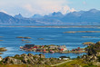 Fantastic view on Lovund island and  the Helgeland coast in Nordland county, Norway.