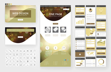 Website design template and interface elements