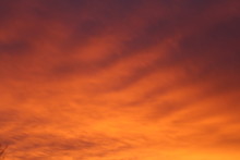 Stunning Orange Clouds At Sunset
