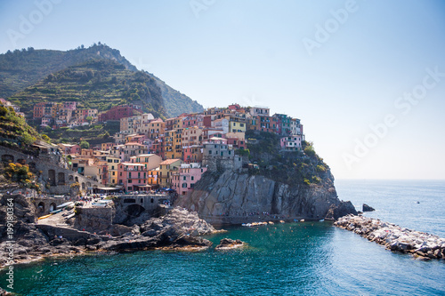 Manarola on the Cinque Terre (meaning Five Lands) on Ligurian Riviera in Italy Poster Mural XXL