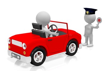 Wall Mural - Vehicle check - car, policeman