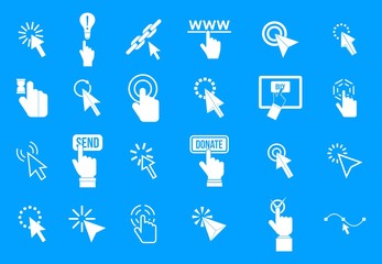Fototapete - Cursor icon blue set vector