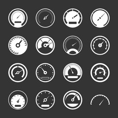 Poster - Speedometer icons set grey vector