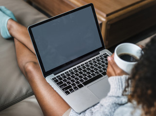 Wall Mural - woman working on a laptop