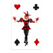 3d card joker jester character isolated on white
