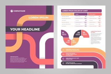 Poster - Business flyer template design. Data graphs. Vector financial and marketing charts.