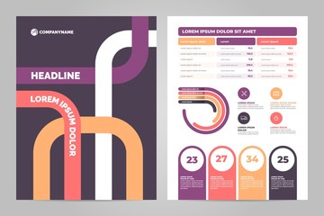 Poster - Business flyer template design. Data graphs. Vector financial and marketing charts.