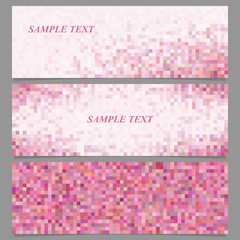 Poster - Abstract square mosaic banner design template set - vector illustration