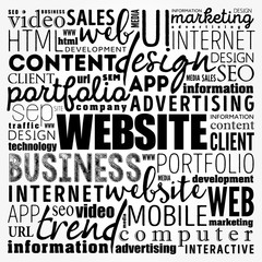 Poster - WEBSITE word cloud collage, business concept background