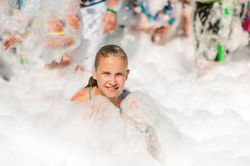 Wall Mural - Foam Party on the beach.