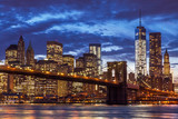 Fototapeta Mosty linowy / wiszący - Brooklyn Bridge and Manhattan Skyline, New York City