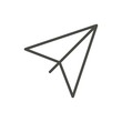 © ihorsw - Paper plane icon vector. Outline airplane, line origami plane symbol.