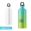 White metal water bottle template.