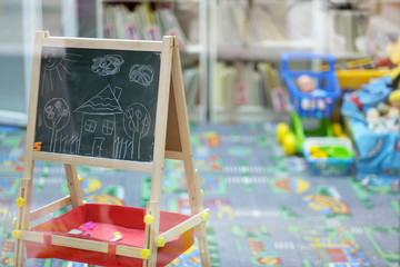 Children board. Children board inside children room at kindergarten.