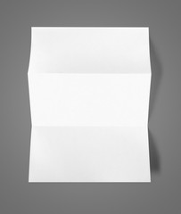 Canvas Print - Blank folded White A4 paper sheet mockup template