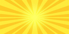Yellow Rays Background Pop Art