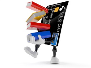 Canvas Print - Credit card character carrying books