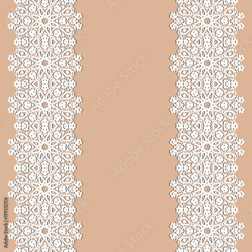 Download white lace borders with shadow, ornamental paper lines ...