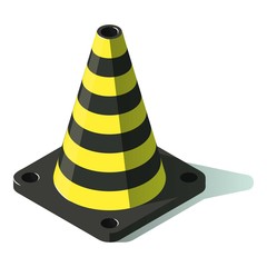 Plastic cone icon, isometric style