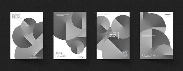 Poster - geometric covers set. round gradient shapes composition. eps10 vector.