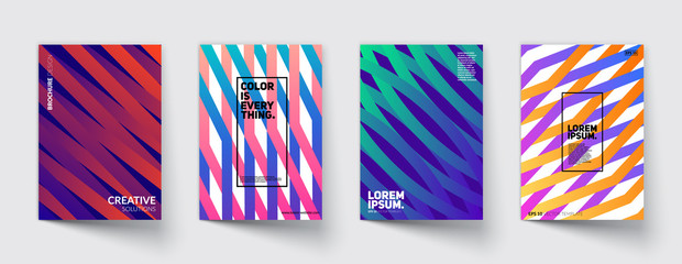 Poster - trendy covers design. dynamic shapes with colorful gradients. eps10 vector.