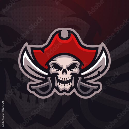 Cuadros en Lienzo "Dead Pirate" mascot logo. Eps10 vector.