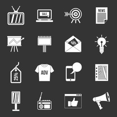 Poster - Advertisement icons set grey vector