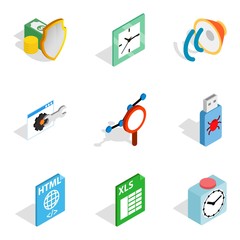 Poster - Video business icons set, isometric style