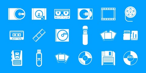 Poster - Storage information icon blue set vector