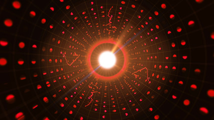 Poster - Spotty Red Binary Pipe with Shining Signs