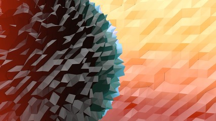 Poster - Lowpoly Backdrop with Hedgehog Ball