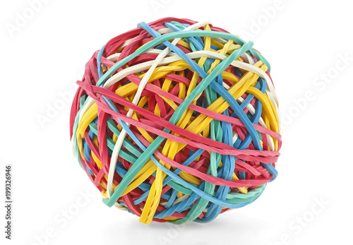 Fotografía Colored rubber ball isolated on white background