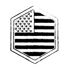 Sticker - united states of america shape geometric frame vector illustration sketch