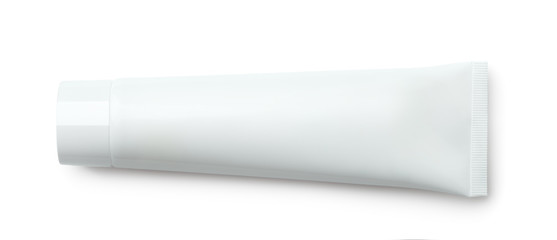 top view of blank plastic cosmetic tube