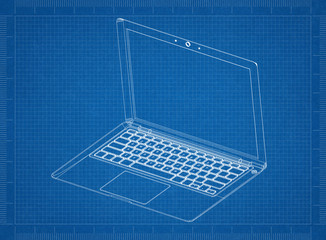 Laptop 3D blueprint