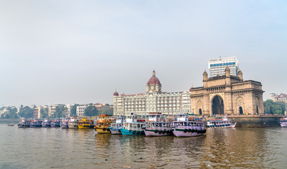 Wall Mural - Ferries near the Gateway of India in Mumbai, India