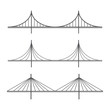 Bridge line illustration set made in vector. Outline bridge icons for web design isolated on white background