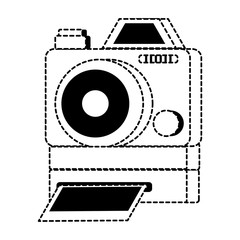 Sticker - Instant camera icon over white background, vector illustration