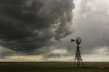 Windmill & Thunderstorm On The High Plains;  Colorado