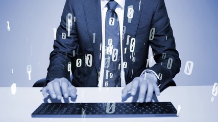 Aufkleber - Keyboard typing people. Programming concept. Software development.