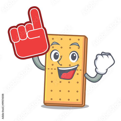 Fotografie, Obraz Foam finger graham cookies mascot cartoon