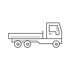 Canvas Print - Flat bed truck vector line icon isolated on white background. Flat bed truck line icon for infographic, website or app. Icon designed on a grid system.