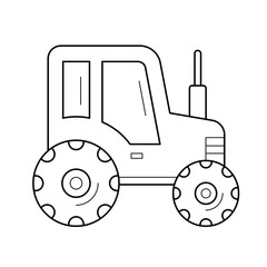 Sticker - Tractor vector line icon isolated on white background. Tractor line icon for infographic, website or app. Icon designed on a grid system.