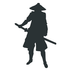 Wall Mural - samurai silhouette warrior sword ninja japanese katana