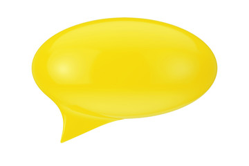 Leinwandbilder - Yellow Speech Bubble with Blank Space for Yours Sign. 3d Rendering
