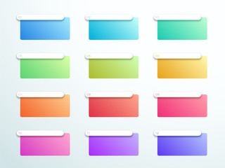 Poster - Numbered Gradient Text Boxes 1 to 12 Vector