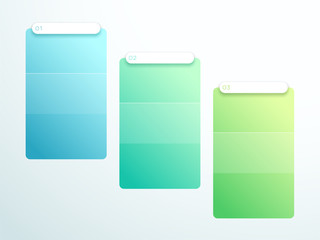 Poster - Numbered Gradient Vertical Text Box Set 1 to 3 Vector